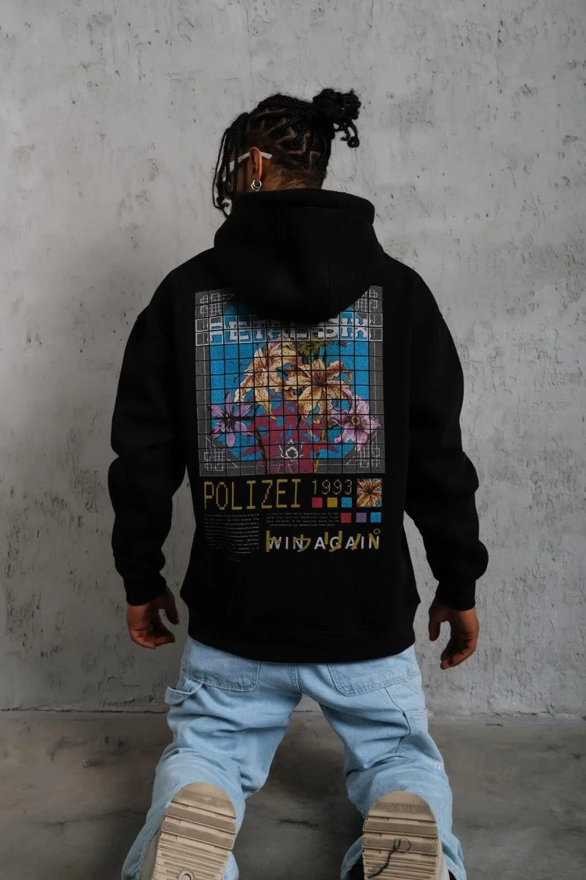 Erkek Patel Six Baskılı Kapüşonlu Sweat - Siyah Görsel 5