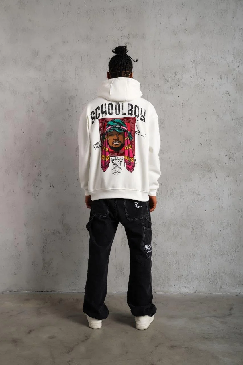 Erkek SCHOOL BOY Baskılı Kapüşonlu Sweat - Beyaz Görsel 3