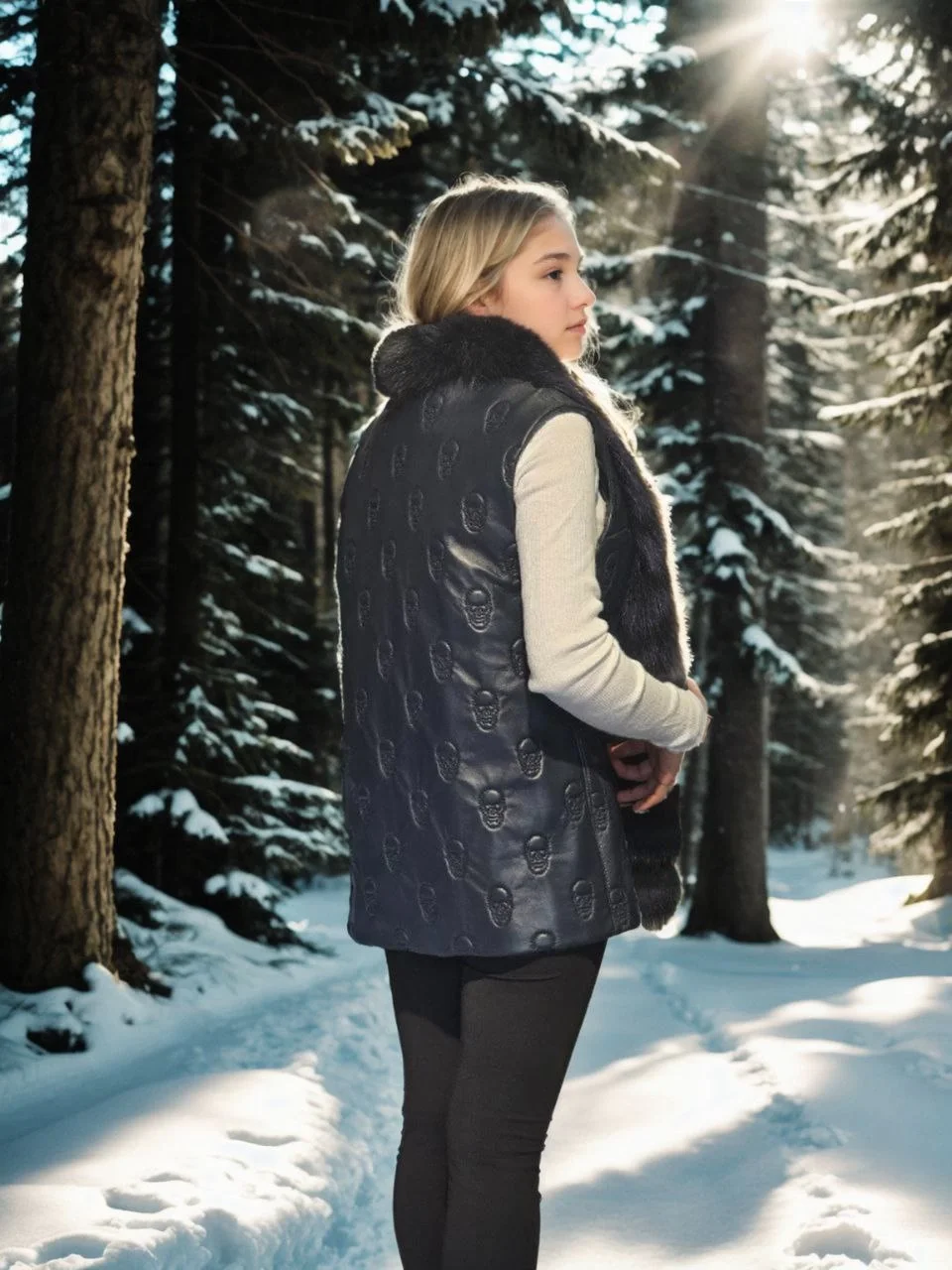 Kadın Kolsuz Fermuarlı Yelek - Lacivert