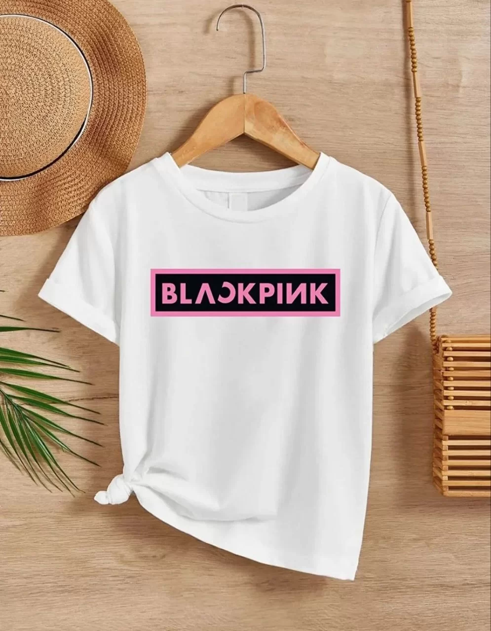 Kız Çocuk Bisiklet Yaka Baskılı T-Shirt - Beyaz