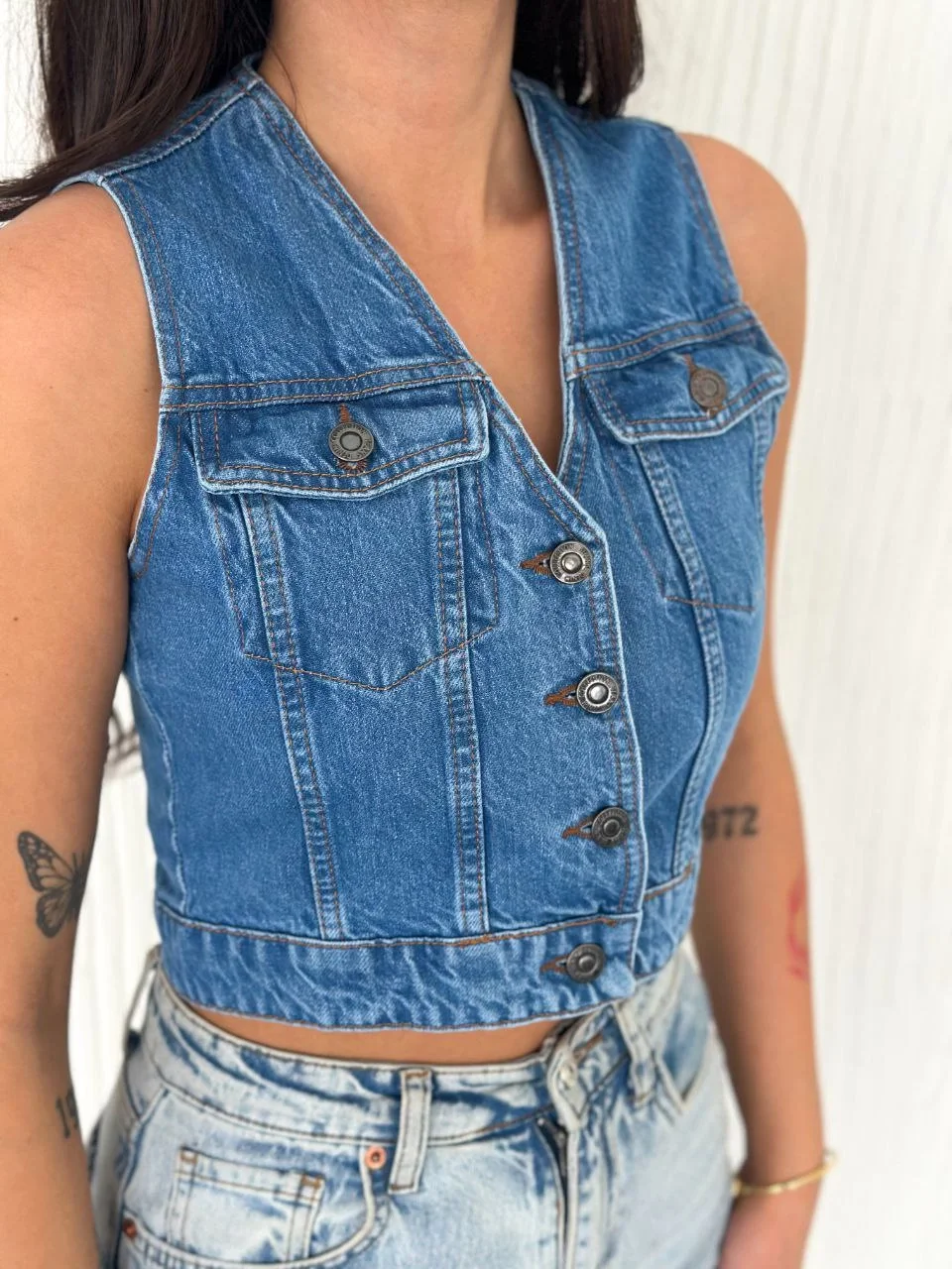 Kot Jeans Kadın Yelek - Mavi