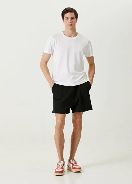 ERKEK Basic Bisiklet Yaka Regular T-Shirt - Beyaz Görsel 4