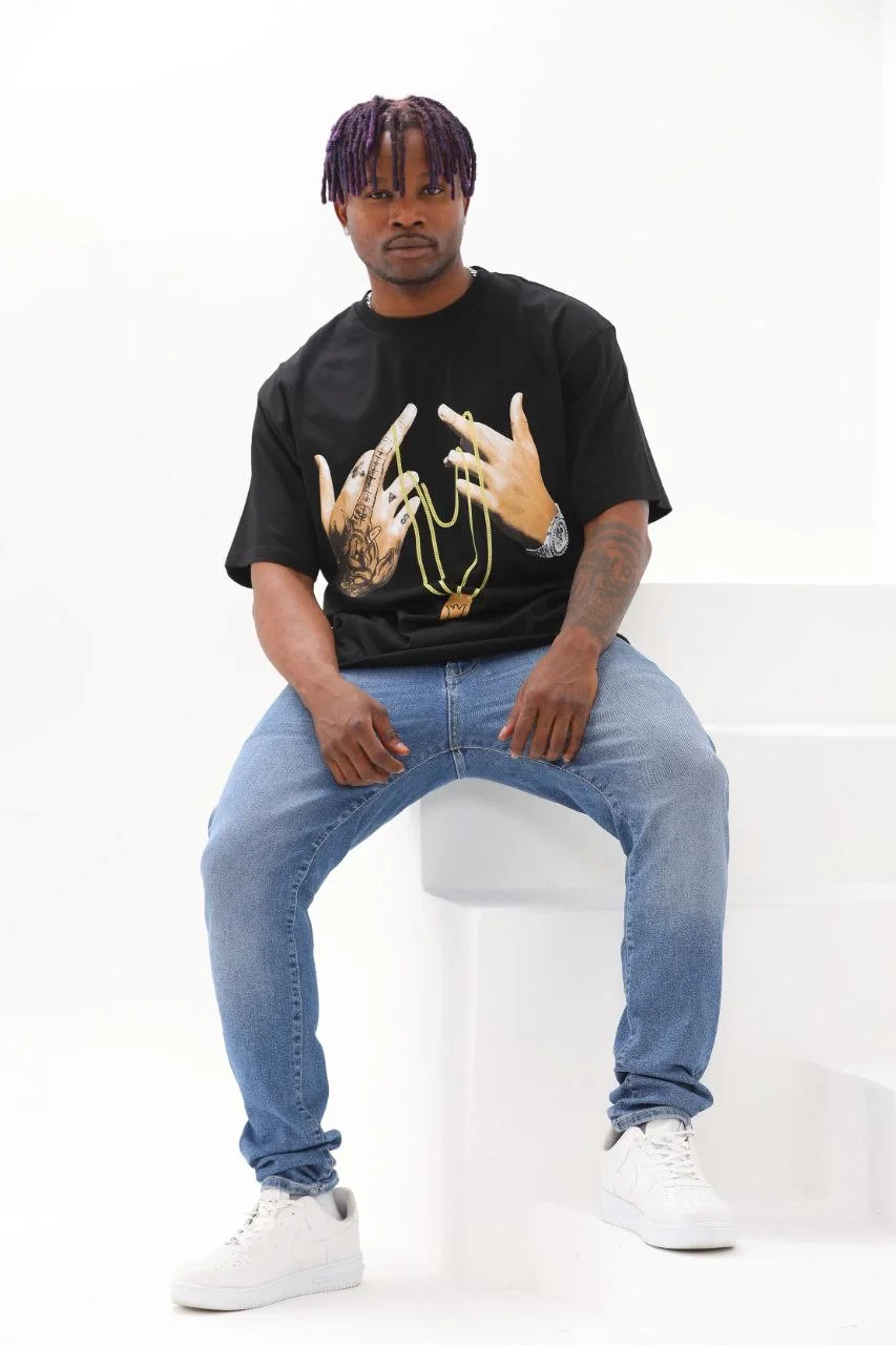 ERKEK Baskılı Oversize T-Shirt - Siyah Görsel 8