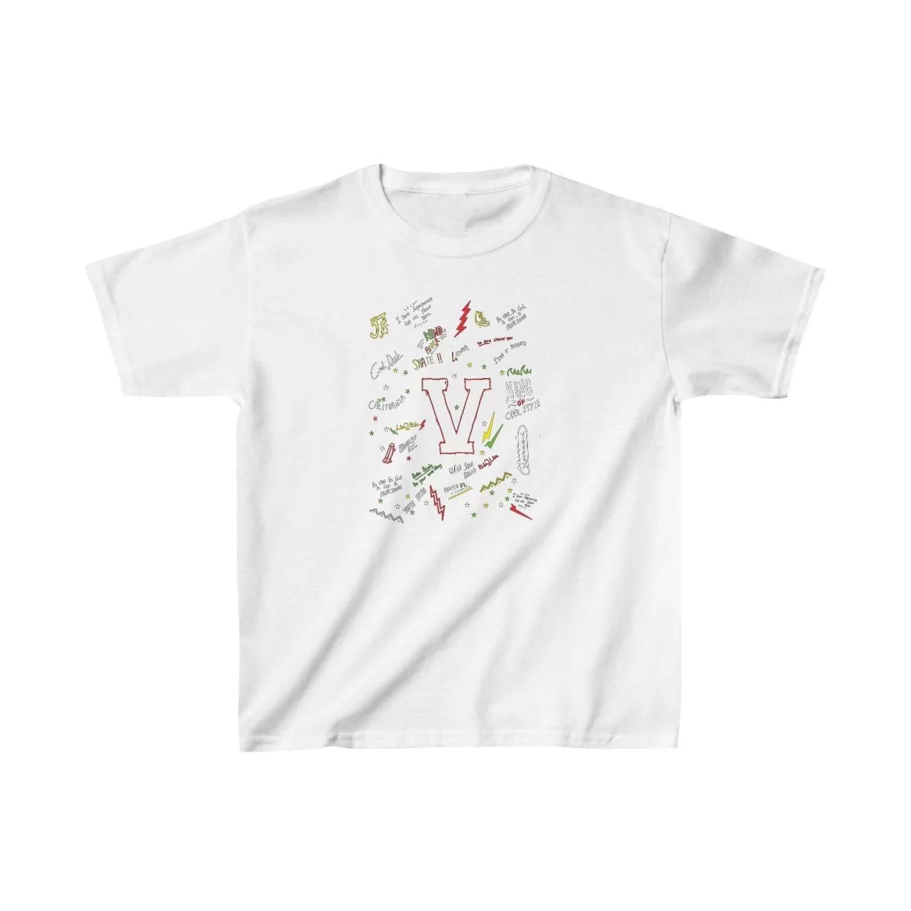 Unisex Çocuk Baskılı T-Shirt - Beyaz