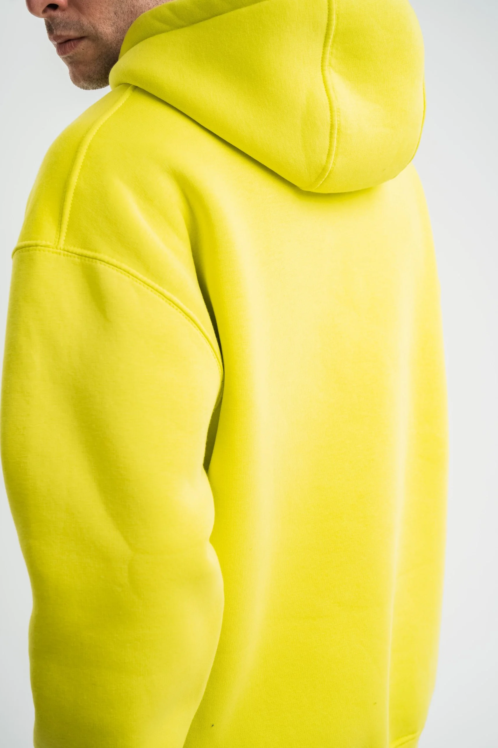 ERKEK Double Oversize Kapşonlu Basic SweatShirt - Sarı Görsel 6