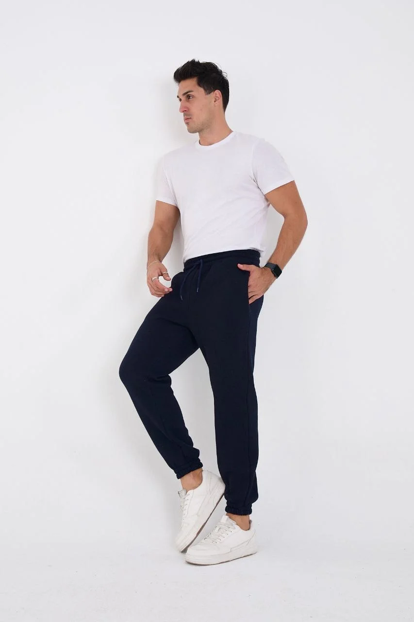 ERKEK Kışlık Üç İplik Lastikli Eşofman Pantolon - Lacivert