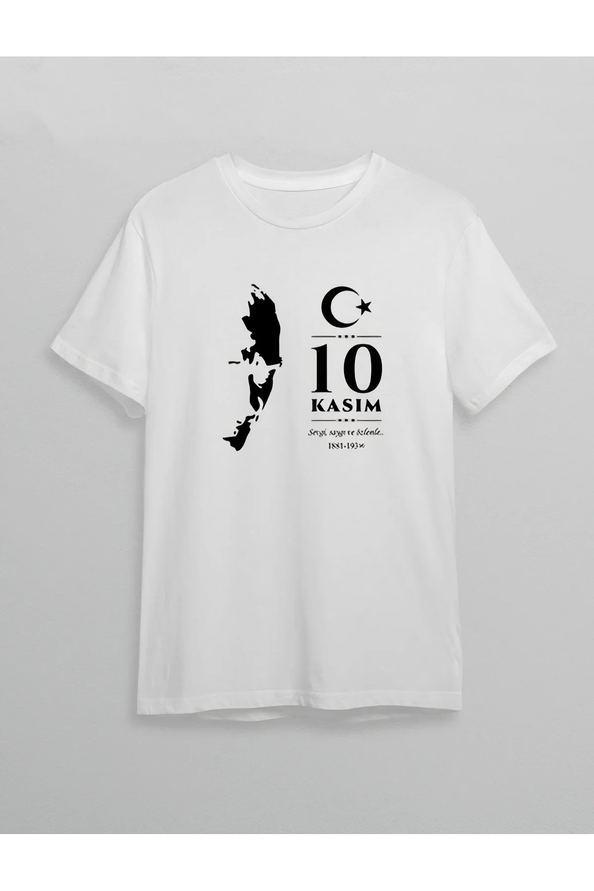 10 Kasım Atatürk Baskılı T-shirt - Beyaz
