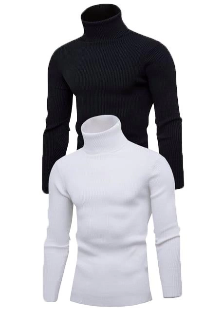 Erkek 2 Adet Kaşkorse Boğazlı Full Likralı Fitilli Body Kazak