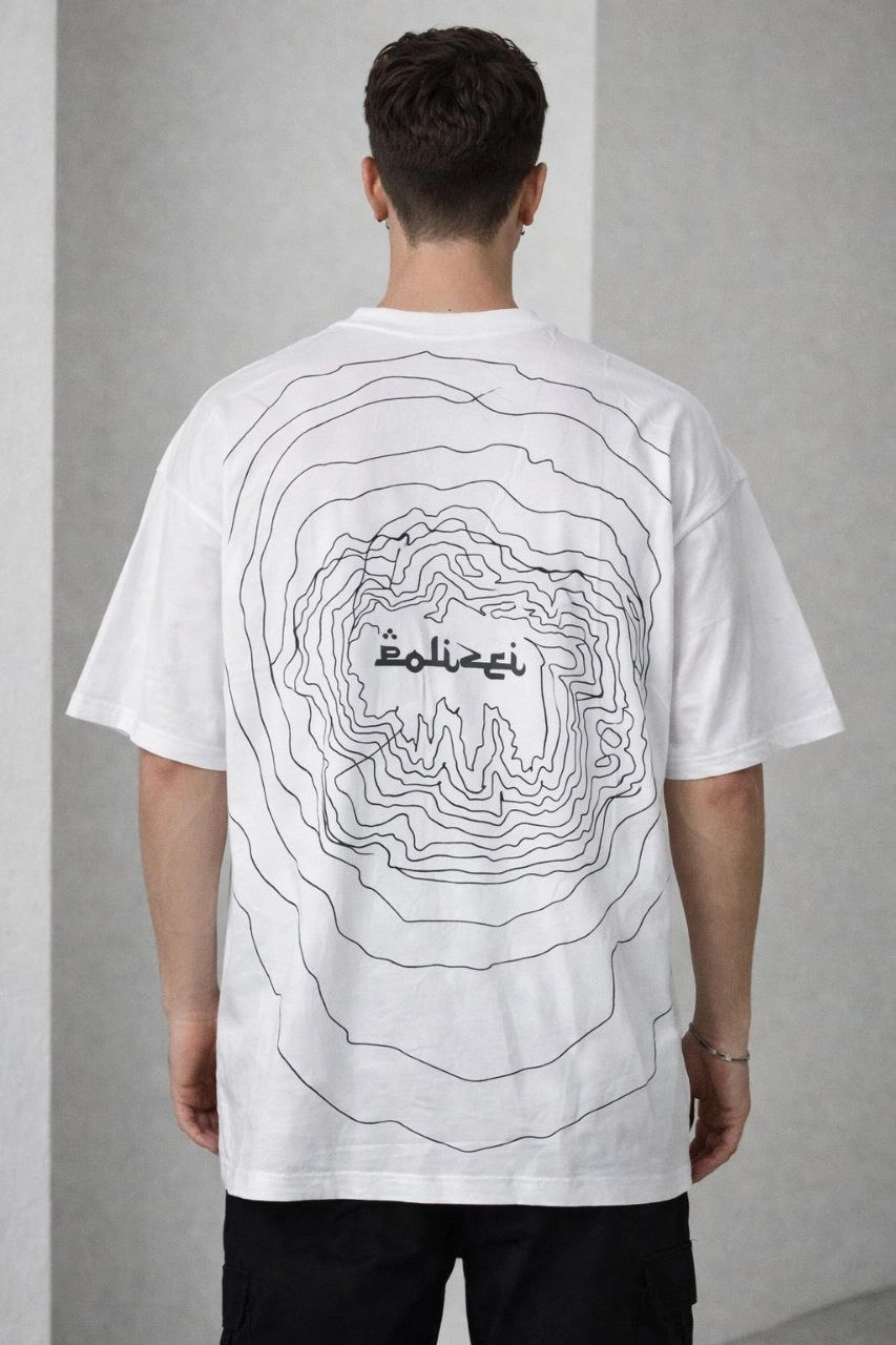 Erkek Bisiklet Yaka Baskılı Kısa Kollu Tişört Streetwear Günlük Basic Pamuklu T-shirt - Beyaz görsel 1