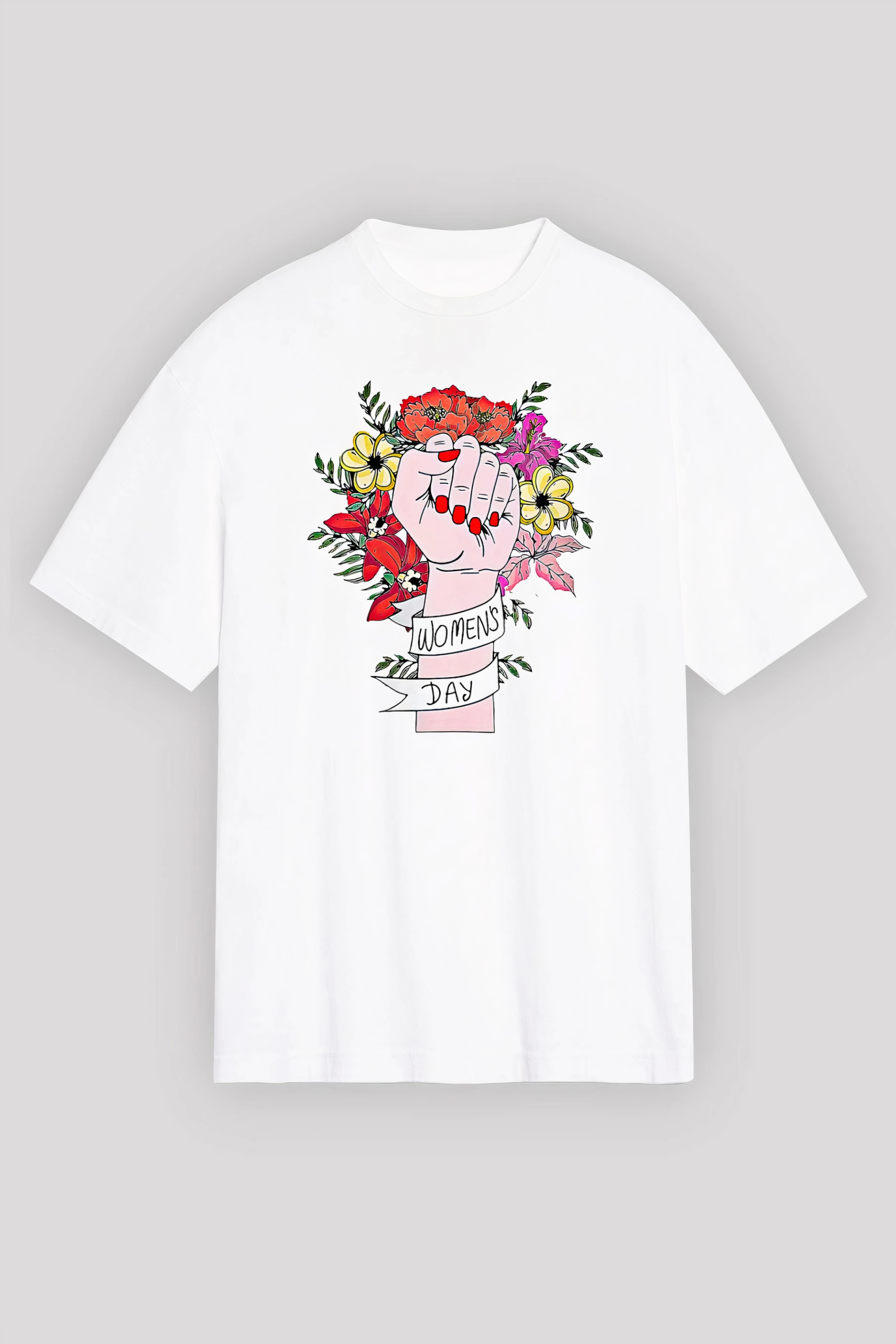 8 March Custom Printed T-shirt For World Women Day - White