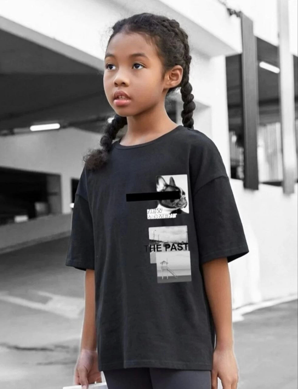 Kids Unisex Printed T-Shirt - Black