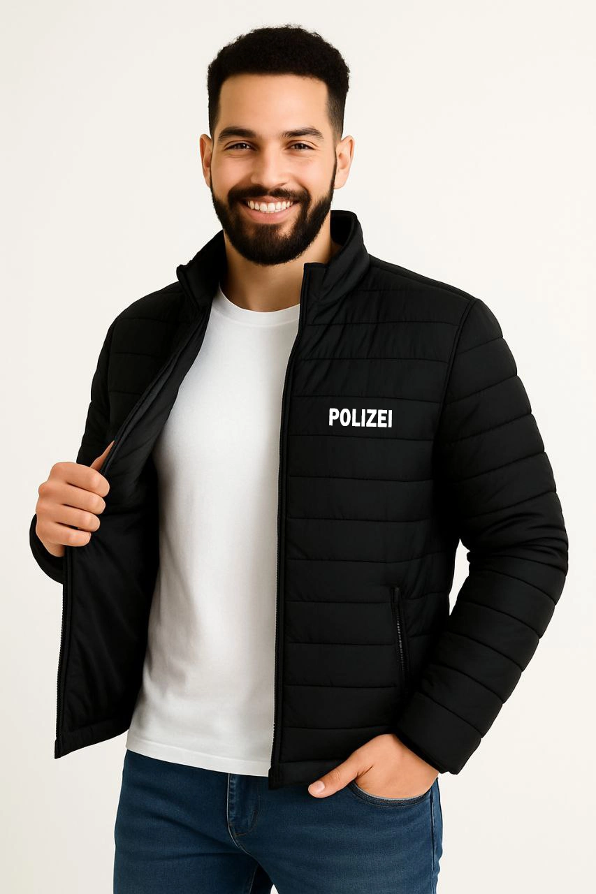 Erkek Mikro Su İtici Kapitone Baskılı Astarlı Fermuarlı Bomber Mont - Siyah