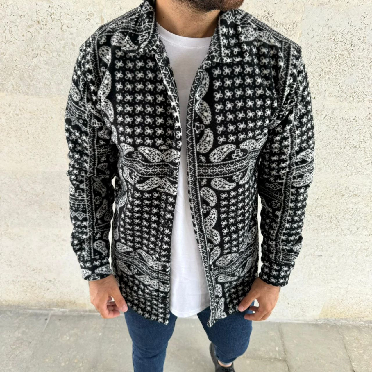 Erkek Polar Fermuarlı Sweatshirt – Kapüşonsuz, Cepli, Yumuşak Dokulu, Oversize Rahat Kalıp, Kışlık Sıcak Tutan Fermuarlı Üst - Siyah