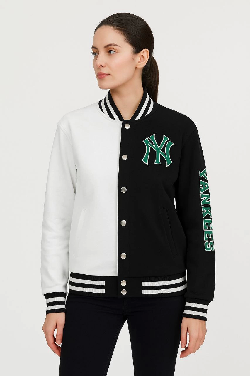 Two Thread Embroidery Embroidered College Pulet - Black