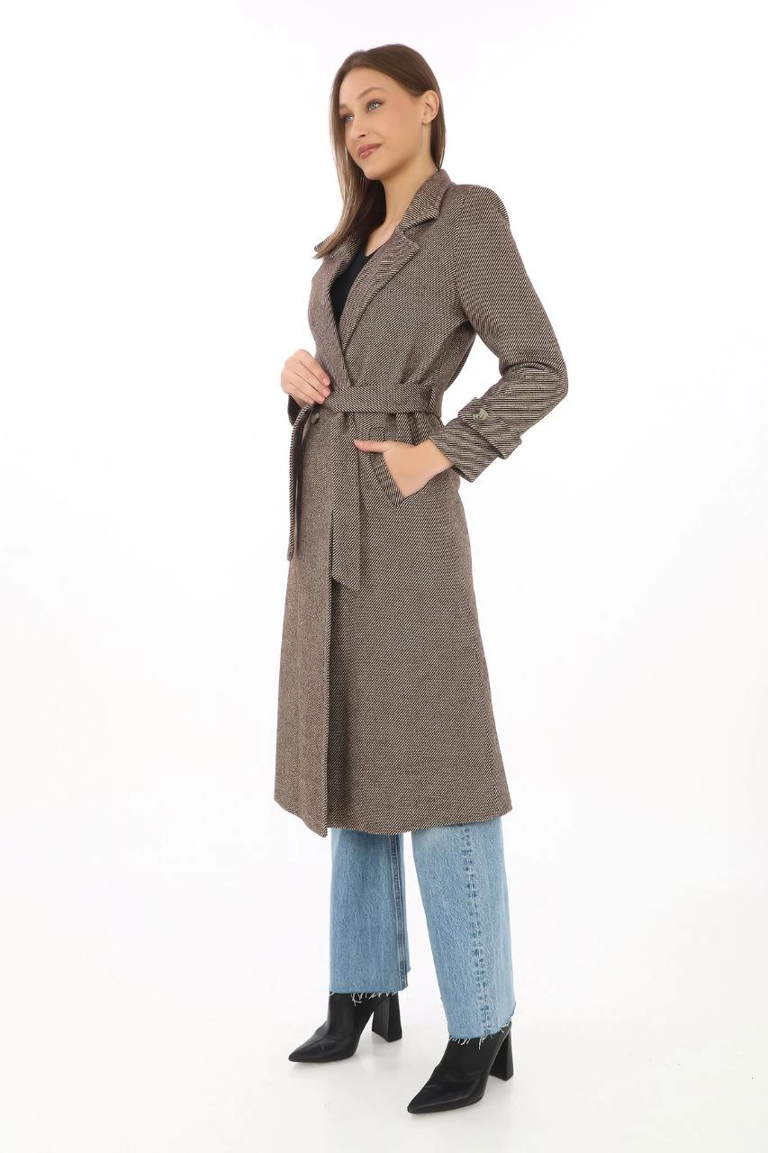 Women's Lining Fish Back Cashmere Coat - Mink