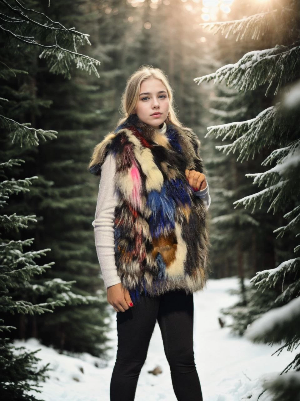 Kadın Kolsuz Hakiki Deri Ceket - Siyah