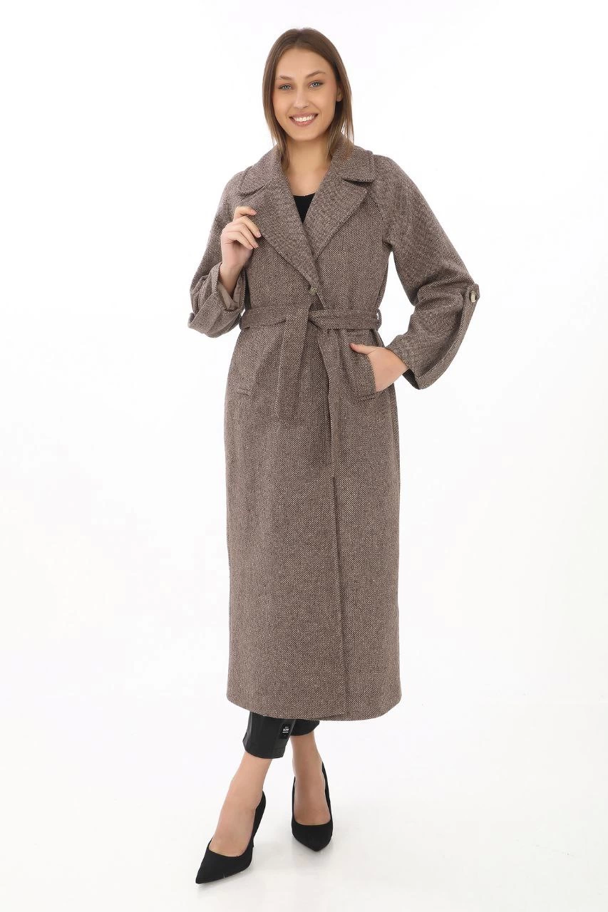 Women's Handle Apoletli Lining Cashmere Eyebrow - Mink