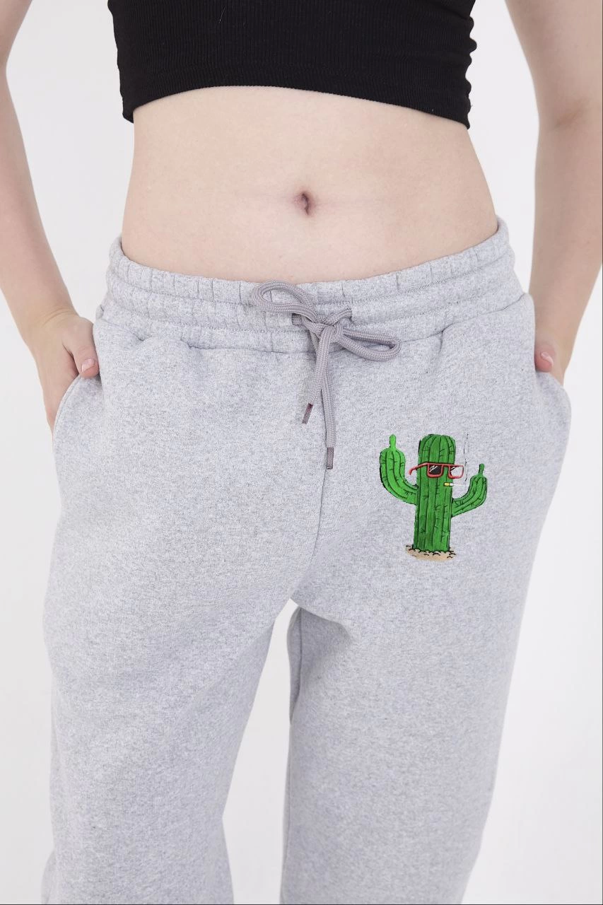 Women's Rubber Printed Scarf Pants - Grey