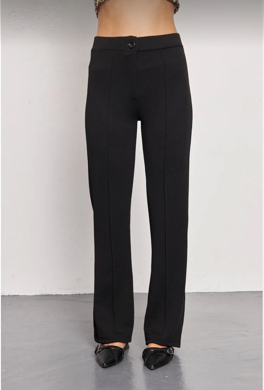 Women Black Palazzo Pants Oversize Cutting - Black