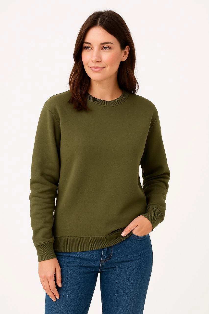 أنثى ثلاثة موضوع مستقيم دراجة طوق SweatShirt - حقيقية
