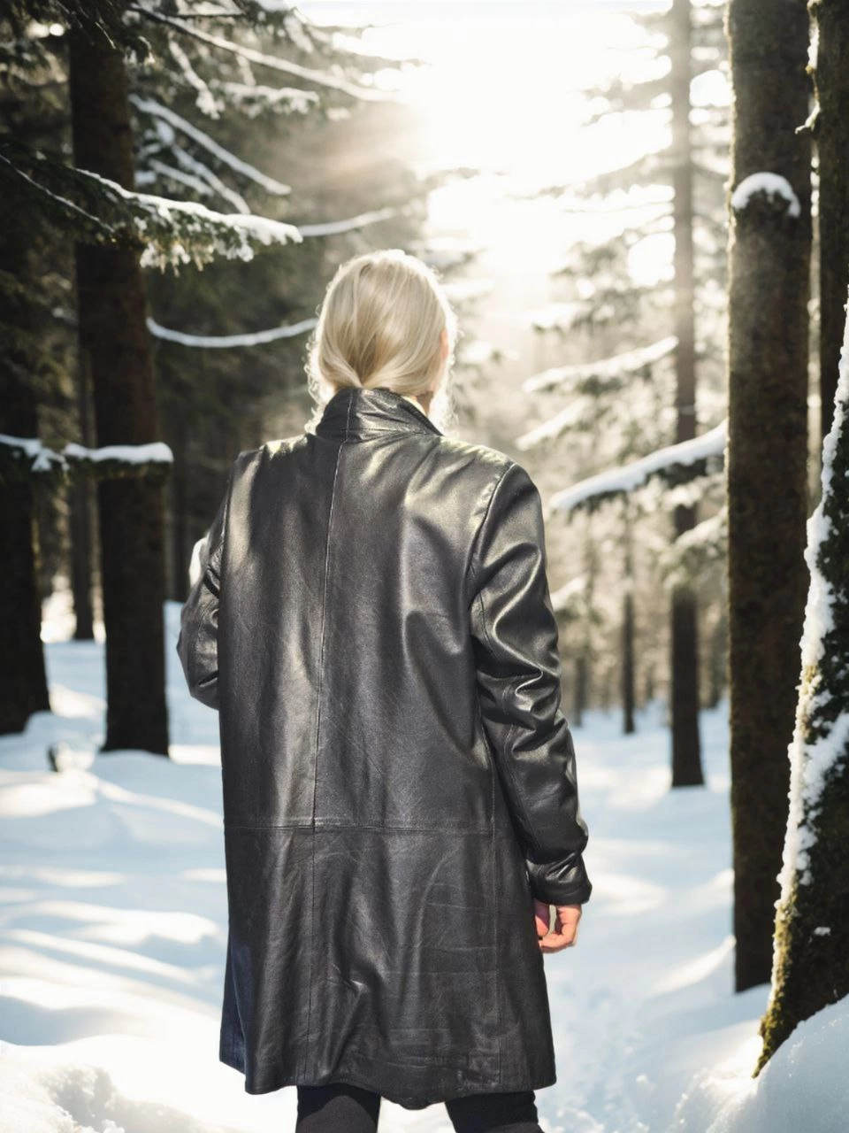 Kadın Uzun Kollu Hakiki Deri Ceket - Siyah