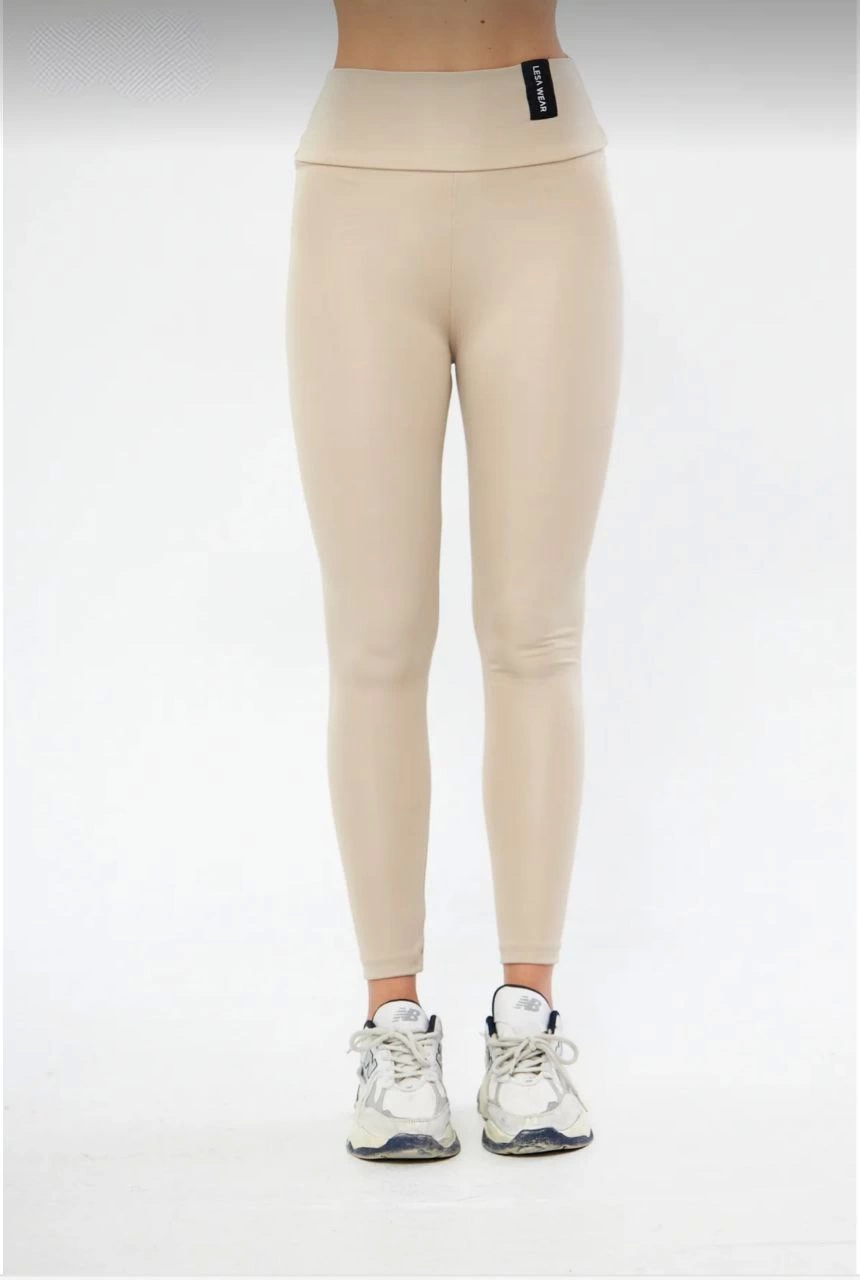 Winter High Waist Ballarlayicı and Tightener Likralı Şardonlu Thai - Beige