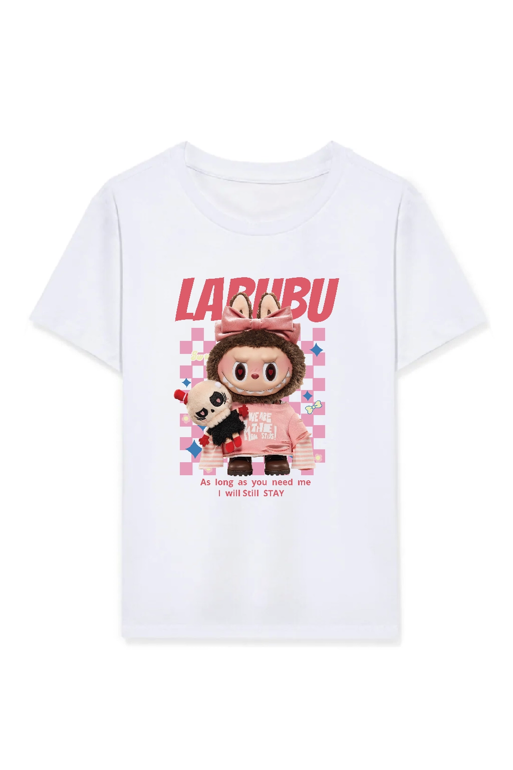 Girl Labubu Children Printed T-Shirt - White