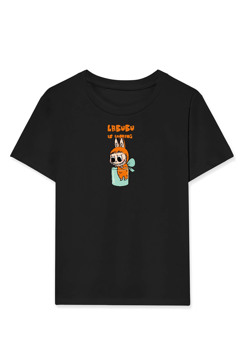 Girl Labubu Children Printed T-Shirt - Black