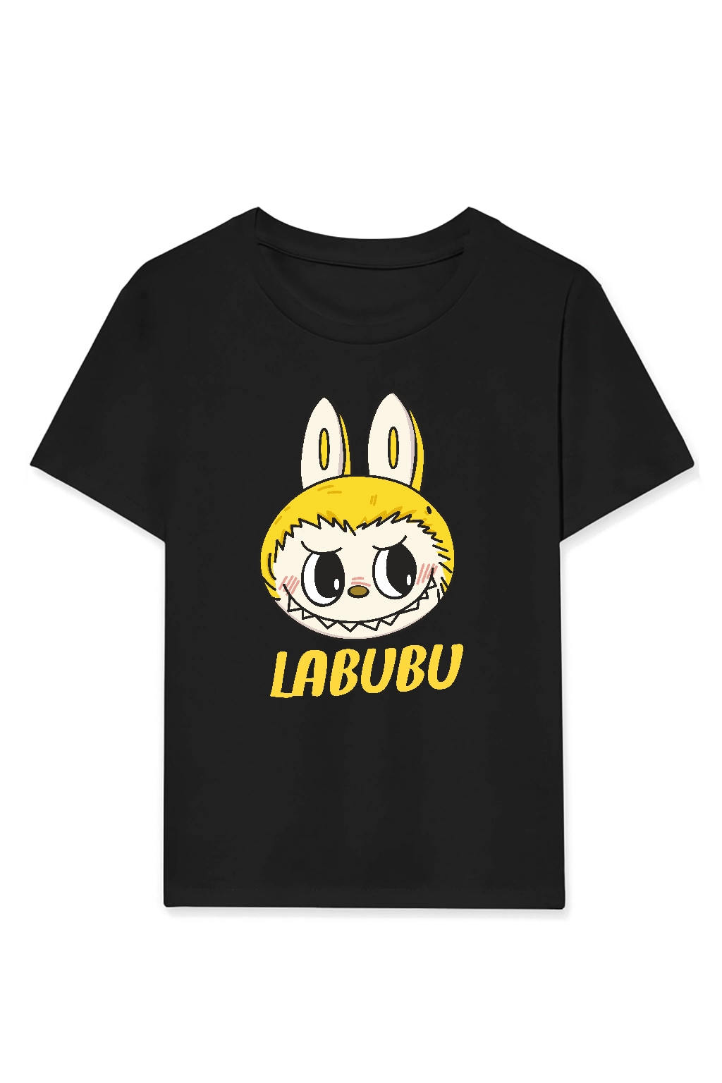 Girl Labubu Children Printed T-Shirt - Black
