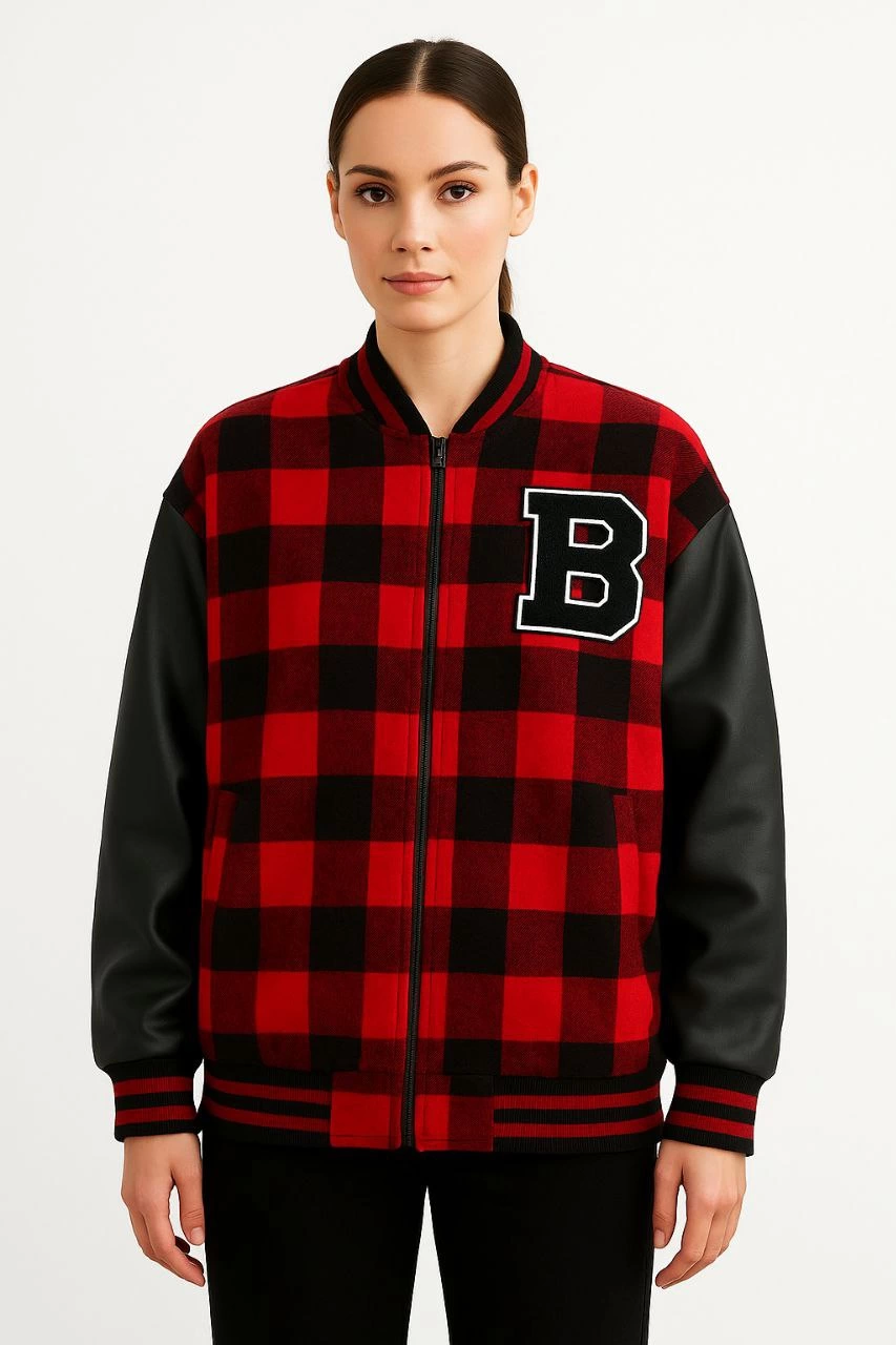 Handles Artificial In-Sorted Wooder College Jacket - Bordo