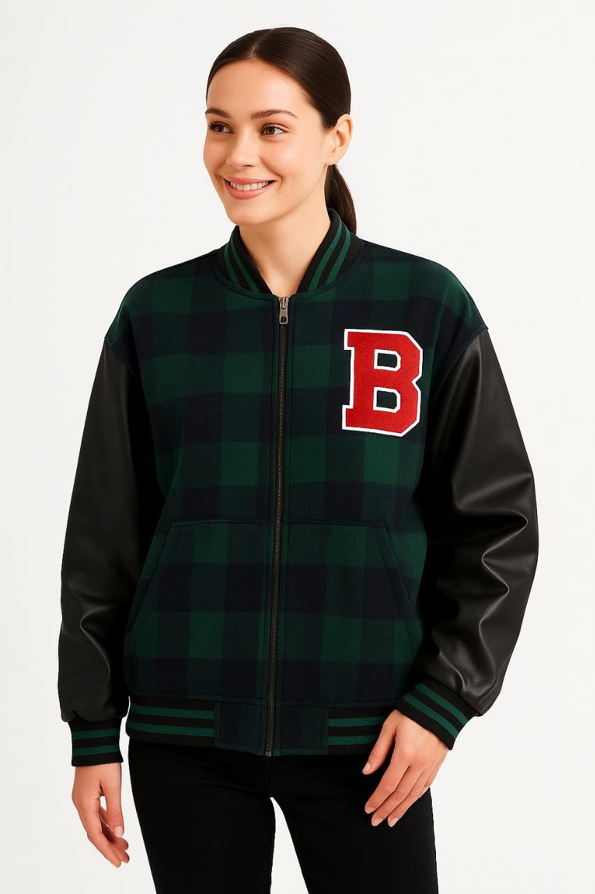 Handles Artificial In-Leathered Wooder College Jacket - Genuine