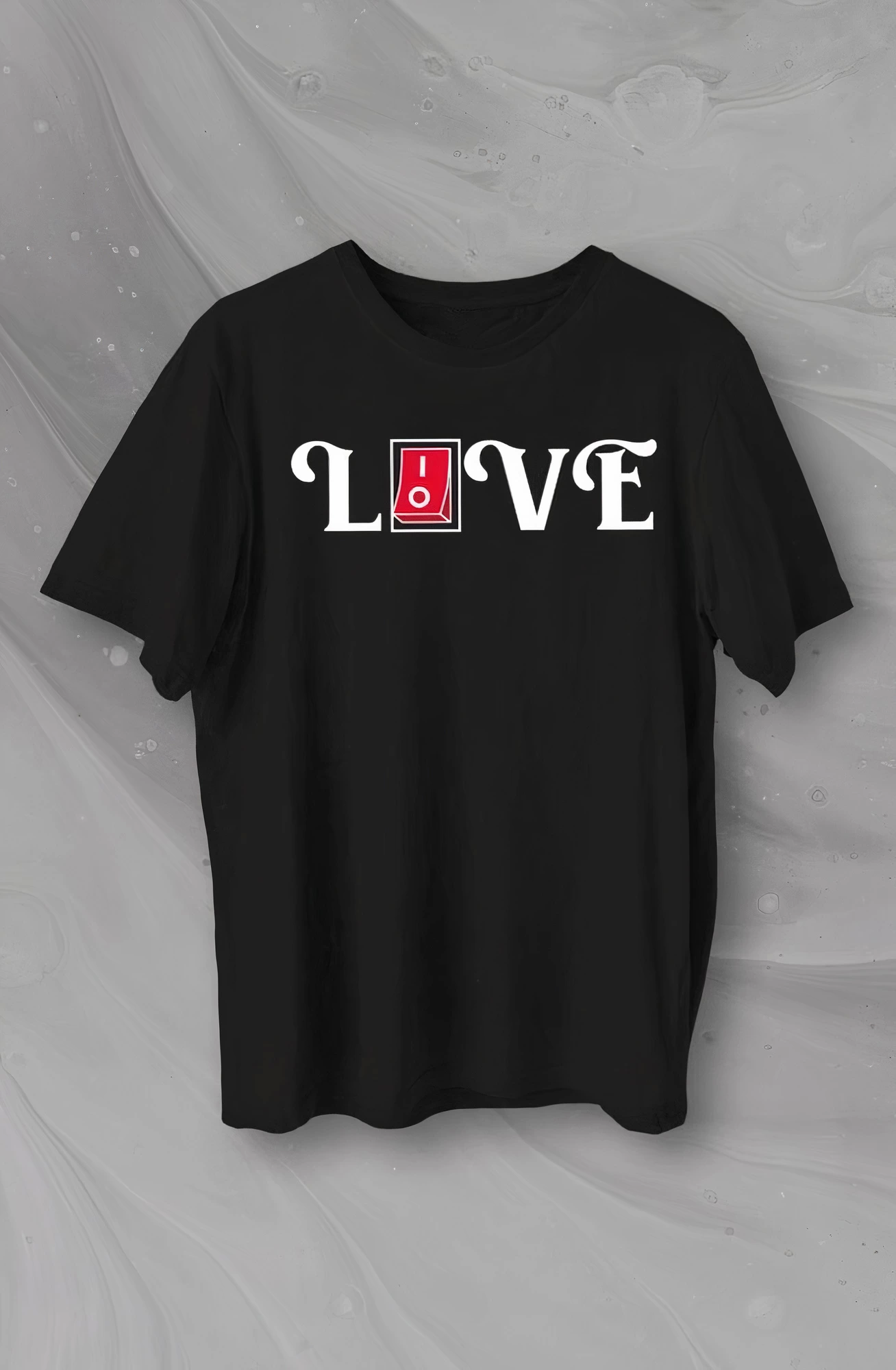 Custom Design Love Printed T-shirt For Valentine Day - Black