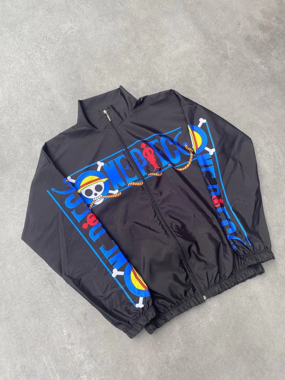 Unisex Zipper Digital Printed Windy - Black