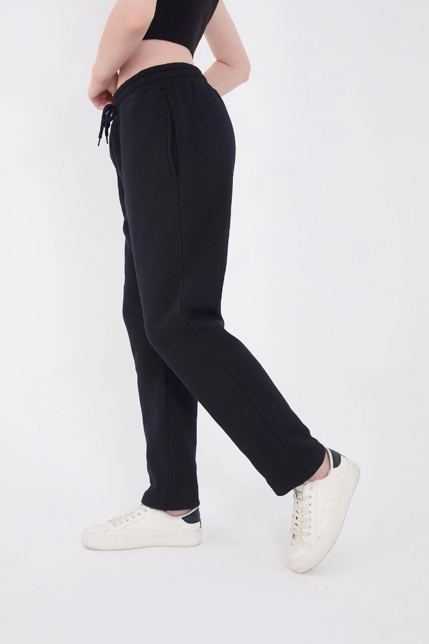Unisex Three Yarn Basic Scarf Pants - Navy