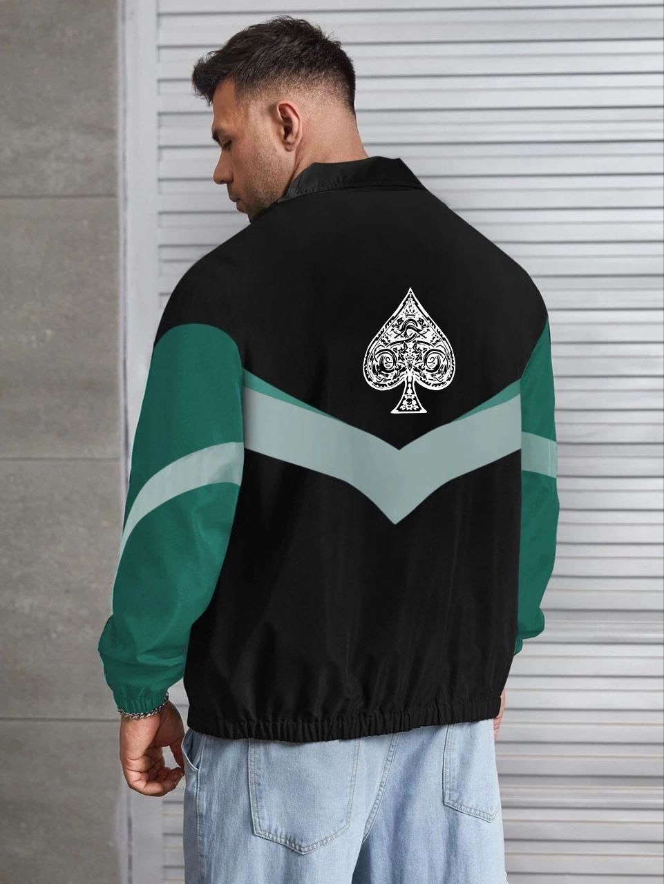 ERKEK Uzun Kollu Paraşüt Kumaş Rüzgarlik - Siyah