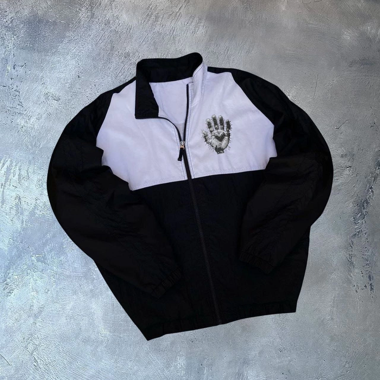 ERKEK Uzun Kollu Paraşüt Kumaş Rüzgarlik - Siyah