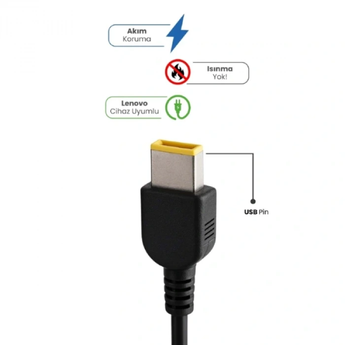 20V 4.5A USB Pin 90W LENOVO İçin Laptop Adaptör