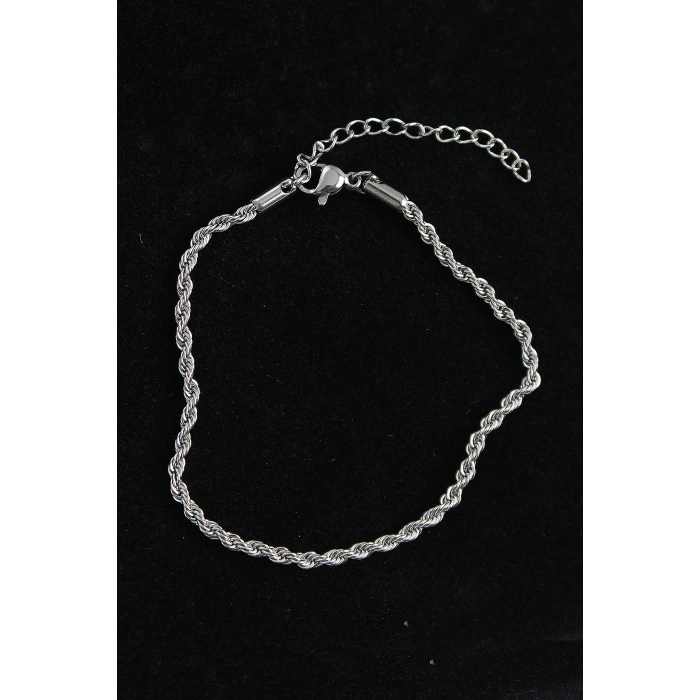 316L Çelik Burgu Model Gümüş Renk Erkek Bileklik