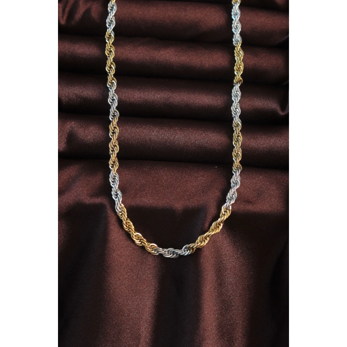 316L Çelik Çift Renk Burgu Tasarımlı Kolye