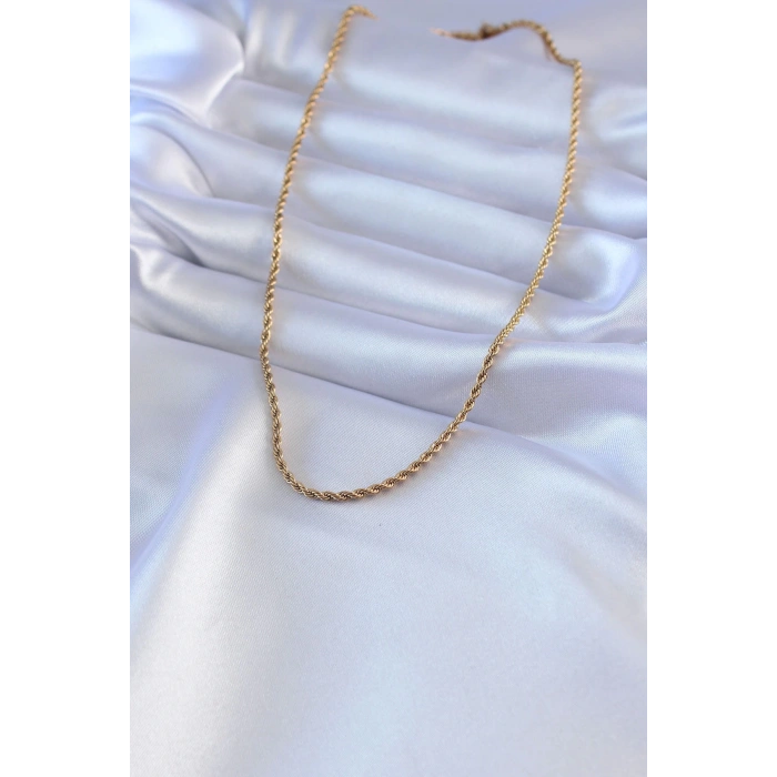 316l Çelik Gold Renk Burgu Model 45 Cm Kadın Kolye
