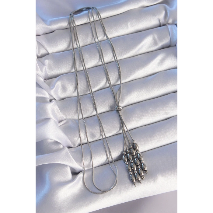 316l Çelik Gümüş Renk Boyu Ayarlanabilir Sallantılı Model Kolye