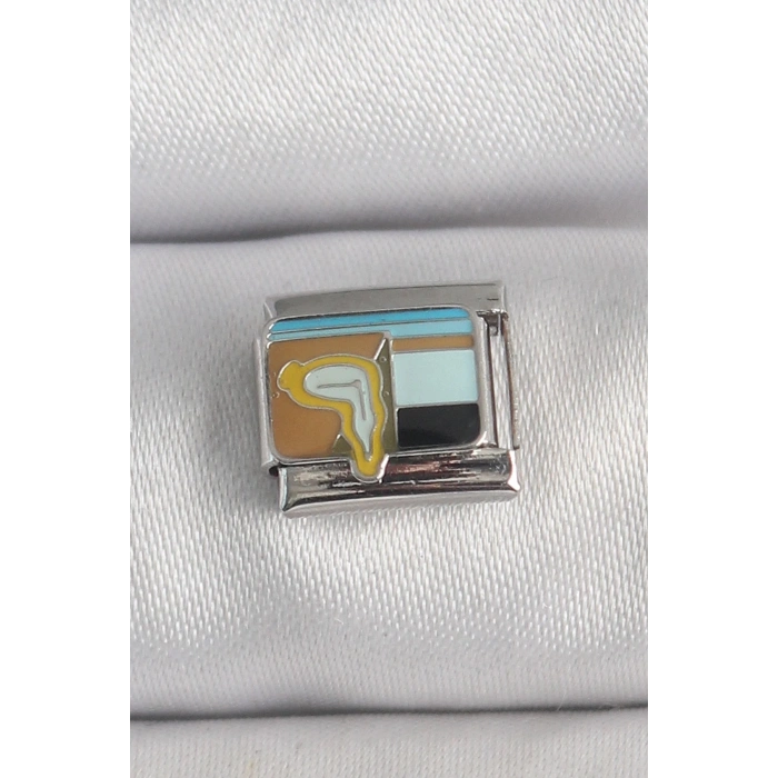 316L Çelik Gümüş Renk Renkli Portre Model Nomination Charm