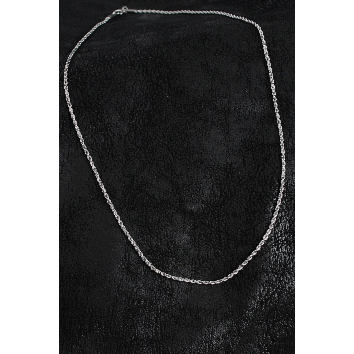 316L Çelik Halat Zincir Model Gümüş Renk Erkek Kolye