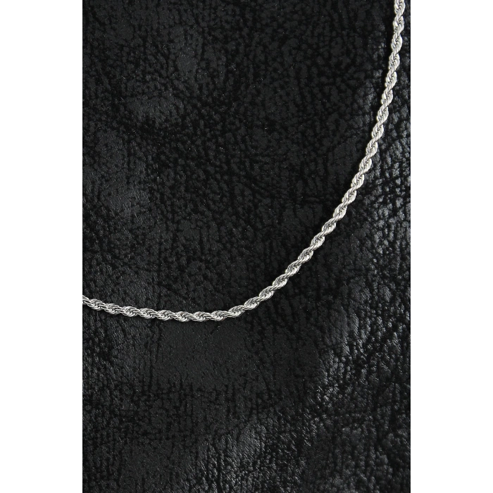 316L Çelik Halat Zincir Model Gümüş Renk Erkek Kolye