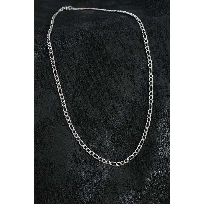 316L Çelik Klasik Figaro Zincir Model Gümüş Renk Erkek Kolye