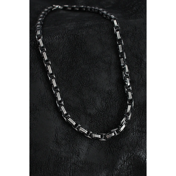 316l Çelik Kral Zincir Model Gümüş Renk Erkek Kolye