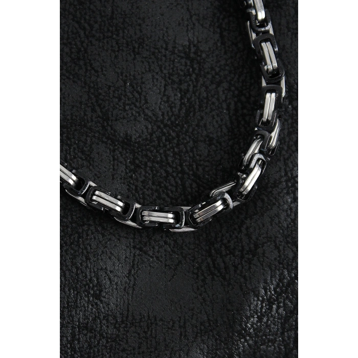 316l Çelik Kral Zincir Model Gümüş Renk Erkek Kolye