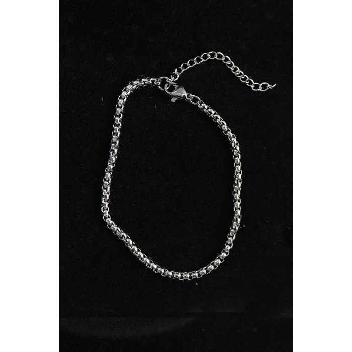 316L Çelik Örgü Model Gümüş Renk Erkek Bileklik