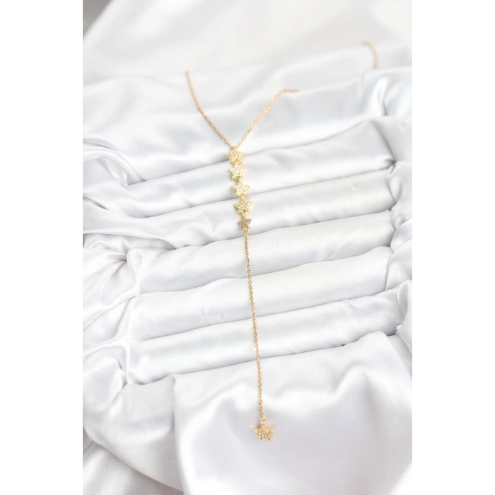 316l Çelik Zincir Gold Renk Yıldız Model Y Kolye