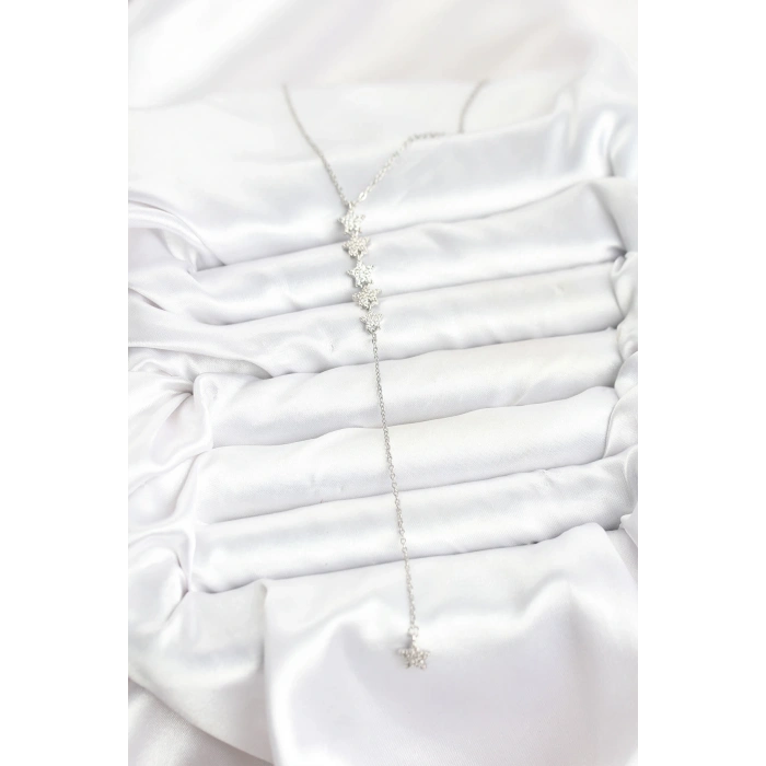 316l Çelik Zincir Gümüş Renk Yıldız Model Y Kolye